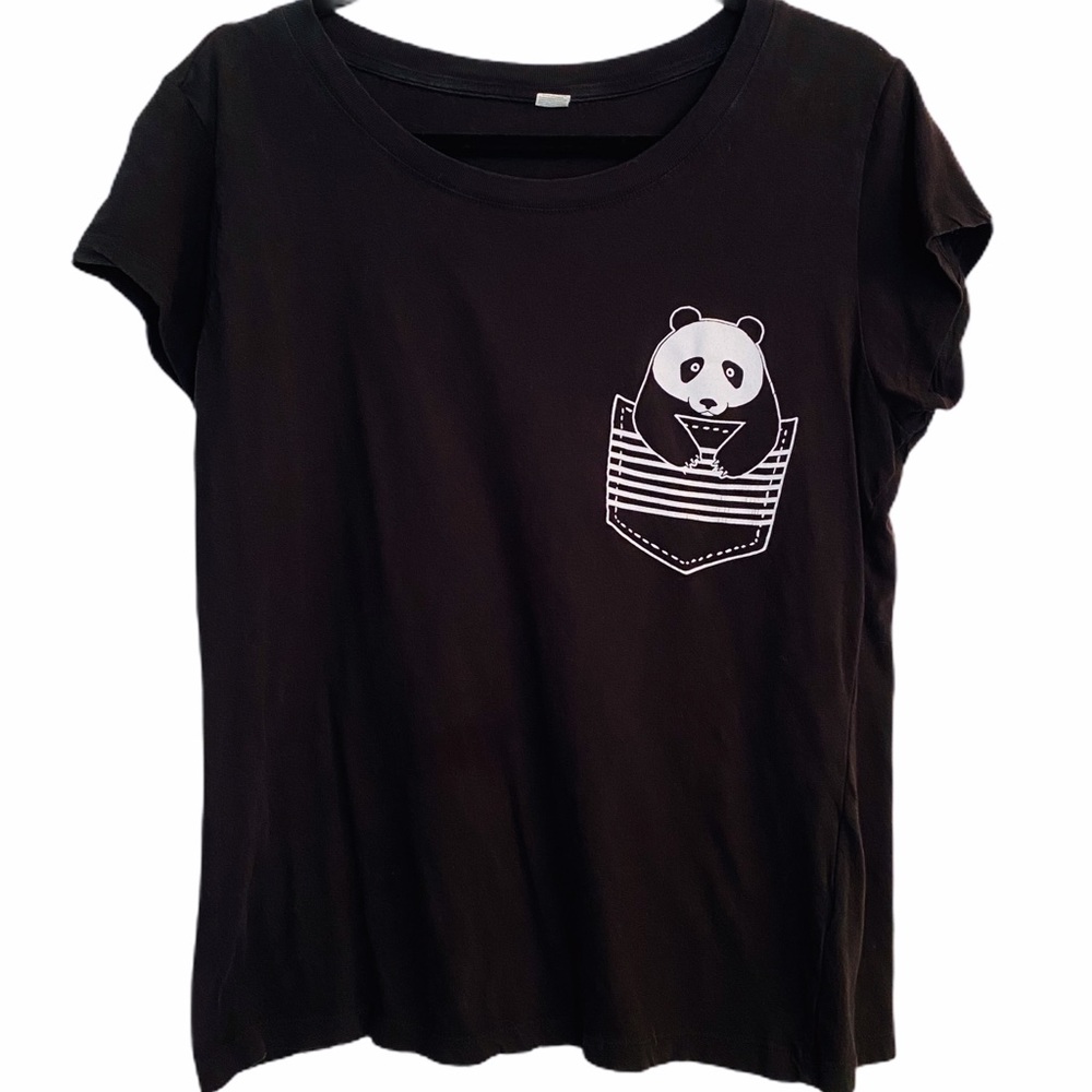 Black Panda Graphic Tee T-Shirt (Junior Size XXL)